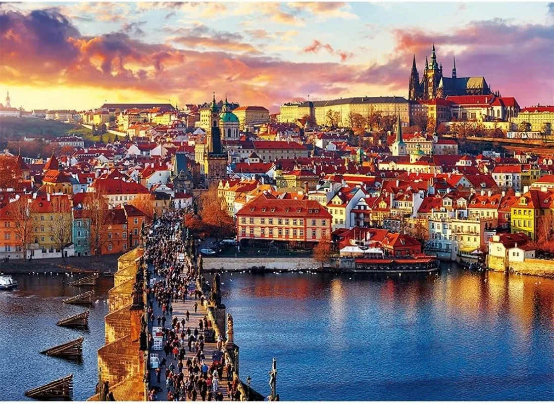 

120/300/500/1000 Pieces Adult Prague Castle Jigsaw Puzzle Stress Relief Entertainment Toys Landscape Puzzles Christmas Gift