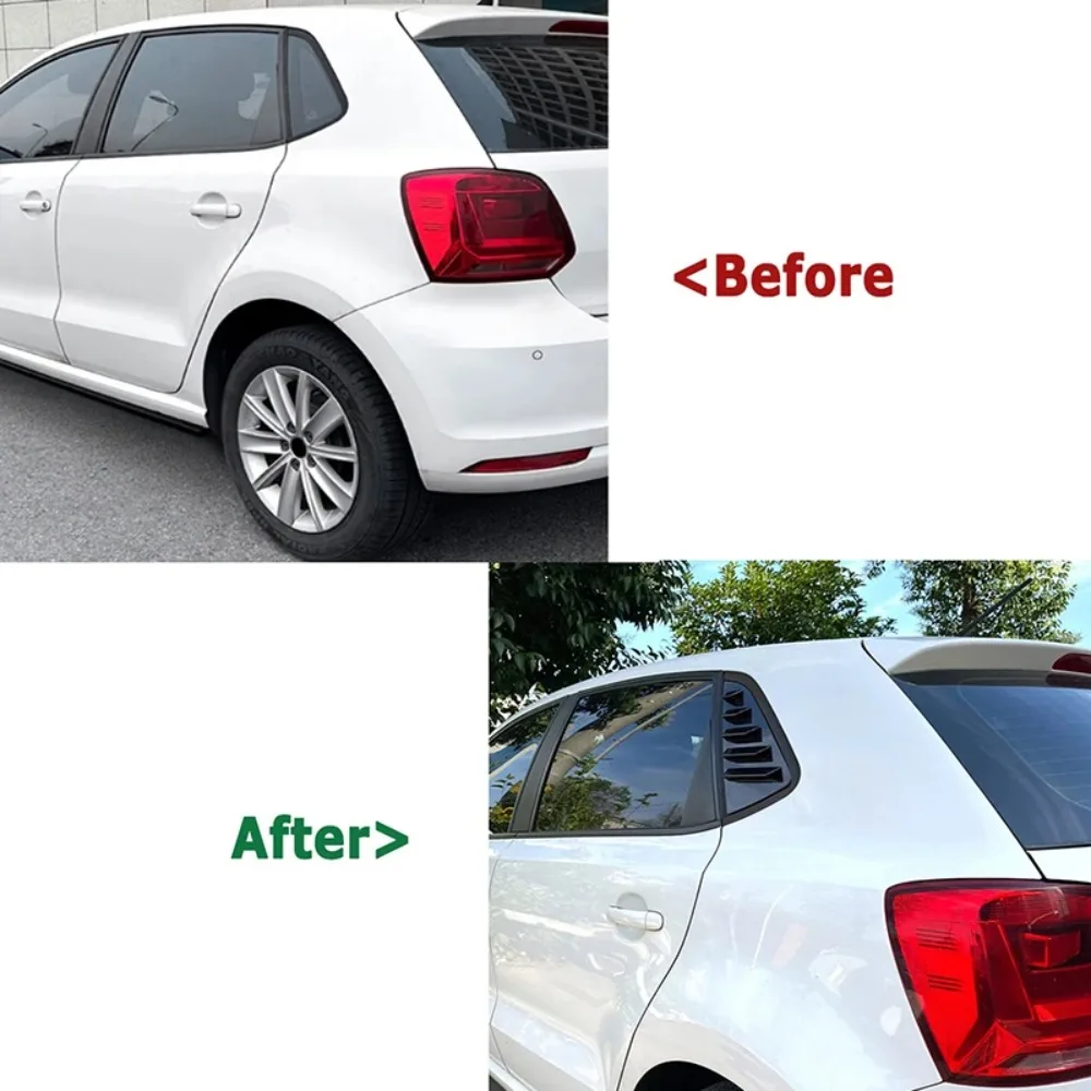 New Car Rear Window Louvers for Volkswagen Polo 6R 6C 2010-2017 Shutter Triangular Tuning Exterior Car Accessories Aftermarket view 3