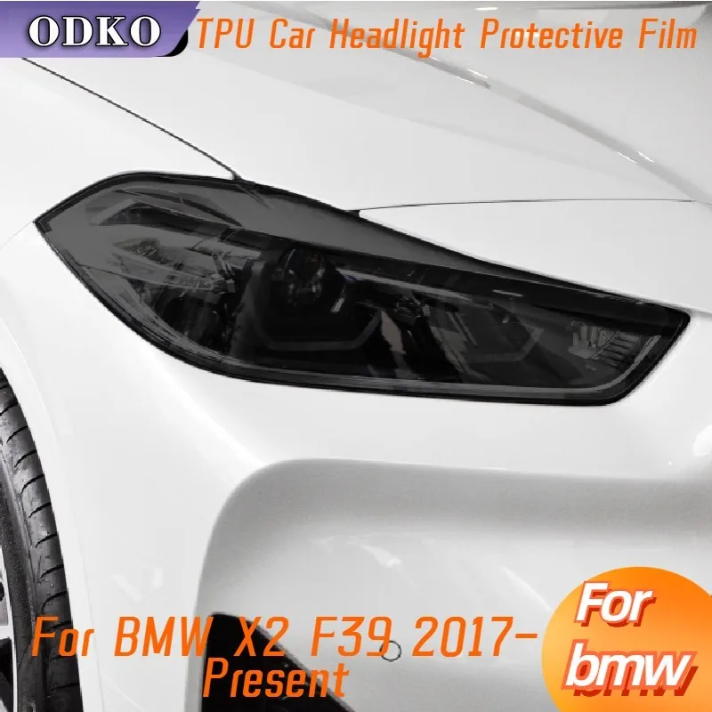 

For BMW X2 F39 2017-Present Car Headlight Tint Smoke Black Protective Film Vinyl Protection Transparent TPU Sticker Accessories