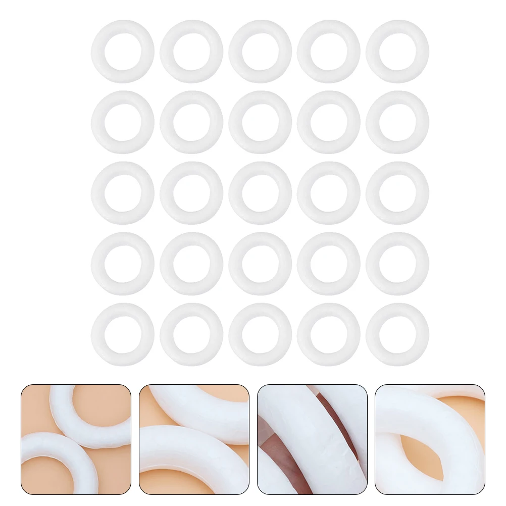 25 pçs espuma donut acessórios artesanato grinalda anel brincos círculo projetos diy decorações de natal jardim de infância artesanal