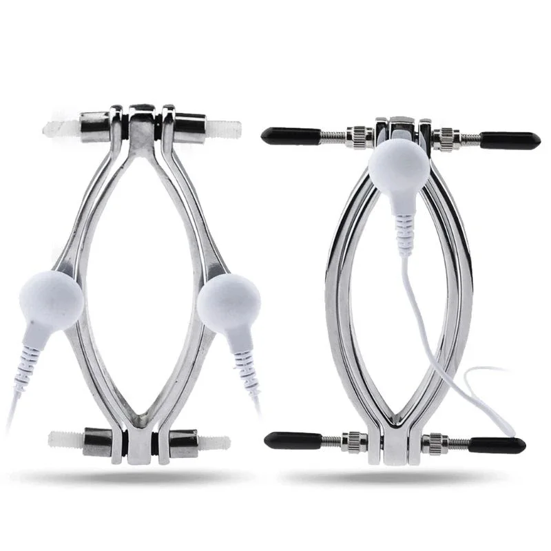 

Electric Shock Accessory Stainless Steel Labia Clamp Vaginal Speculum Cable Female Electric Pulse Masturbator Parts Adult Sex