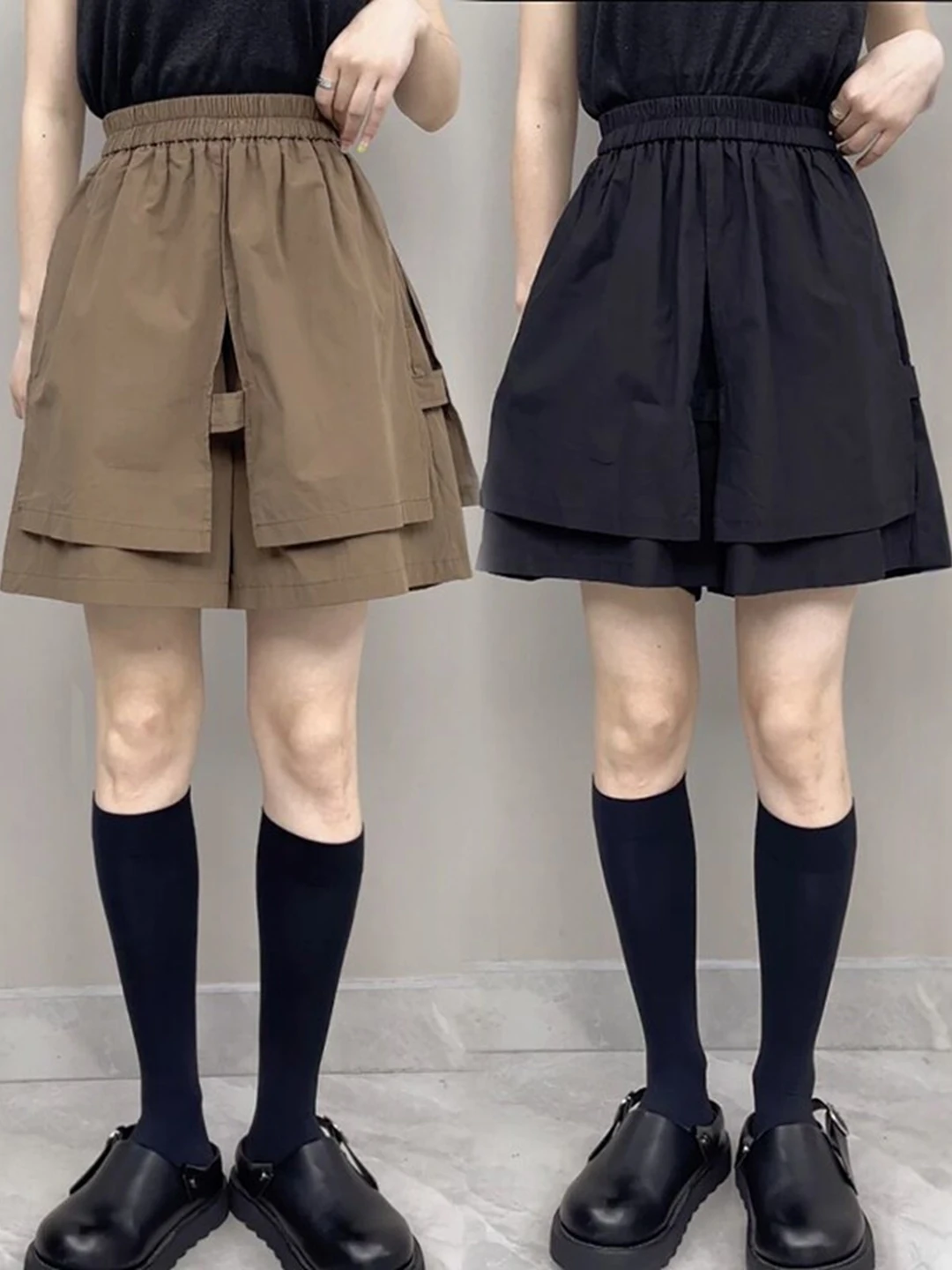 High Waist A-Line Shorts Women's Casual Loose Fitting Summer Workwear Pants Cover Hip Five-Quarter Skirt Pants