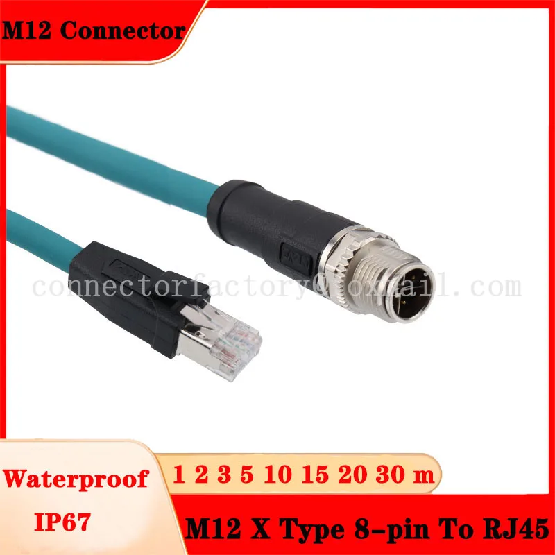 

M12 To RJ45 Cognex 8-core X-Type Industrial Camera Ultra Flexible Sensor Connection Cable, 8-pin M12 Network Cable, Gigabit