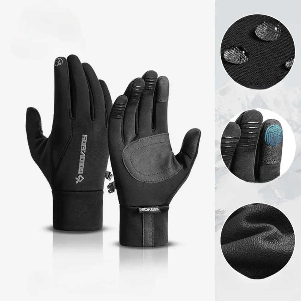 

Winter Warm Cycling Gloves for Men Outdoor Sports Windproof Waterproof Fleece Motorcycle Ski Touch Screen Snowboard Gloves Gift