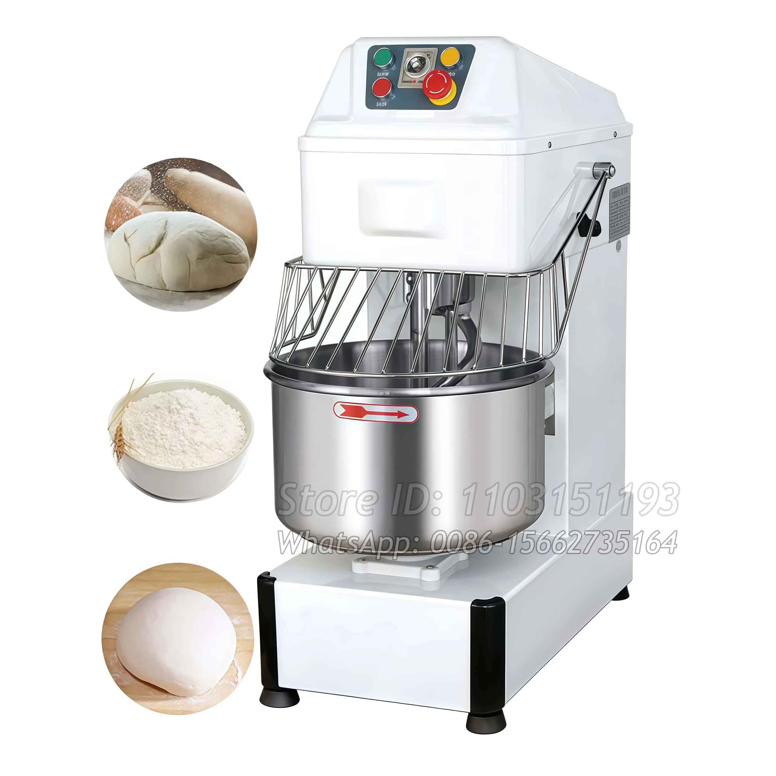 

Профессиональный двухскоростной тестомес на 34 л (12 кг) со спиральным механизмом для замеса муки, пшеницы, воды, для использования в ресторанах, для хлеба и тортов