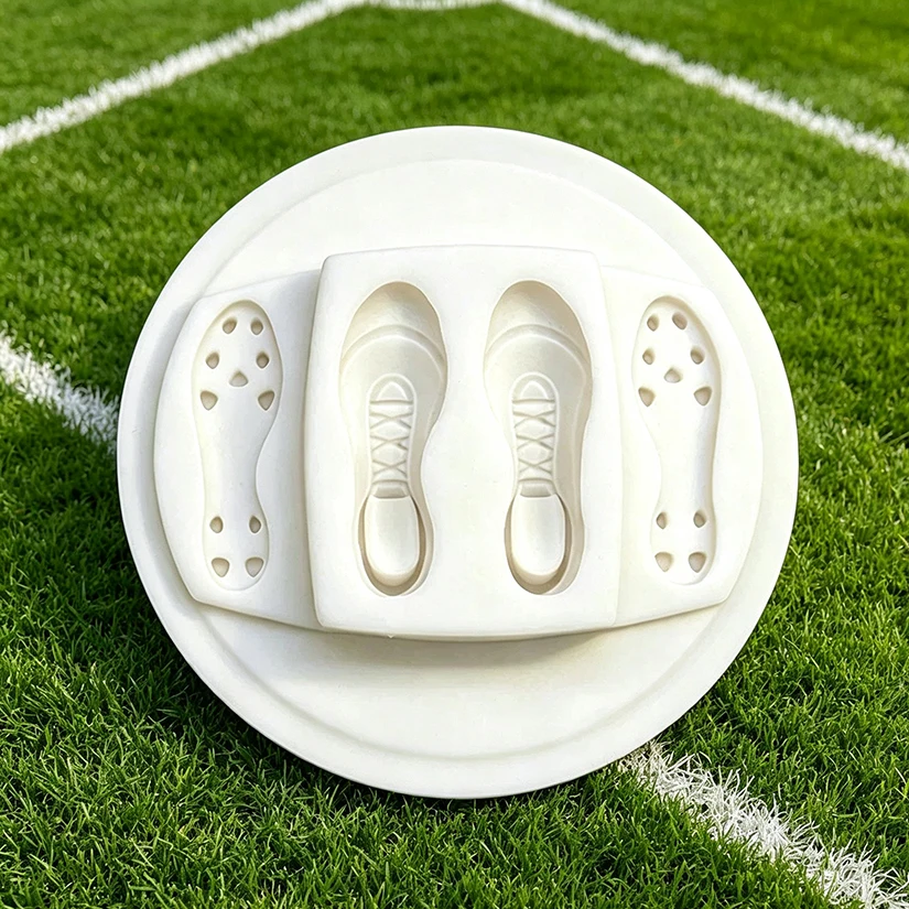Fußballspieler-Stiefel Silikon-Zuckergussform Cupcake-Backform Fondant-Kuchendekorationswerkzeuge – Detail 5
