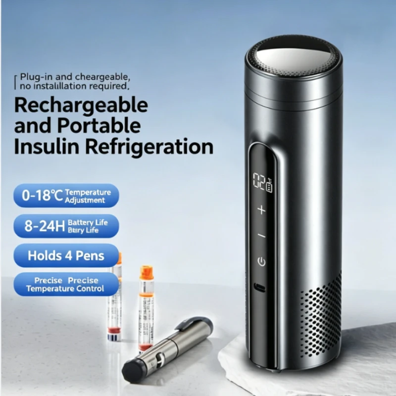 

Portable Insulin Cooling Case USB Rechargeable Mini Medicine Travel Diabetic Constant Temperature Storage Airplane Safe Approved