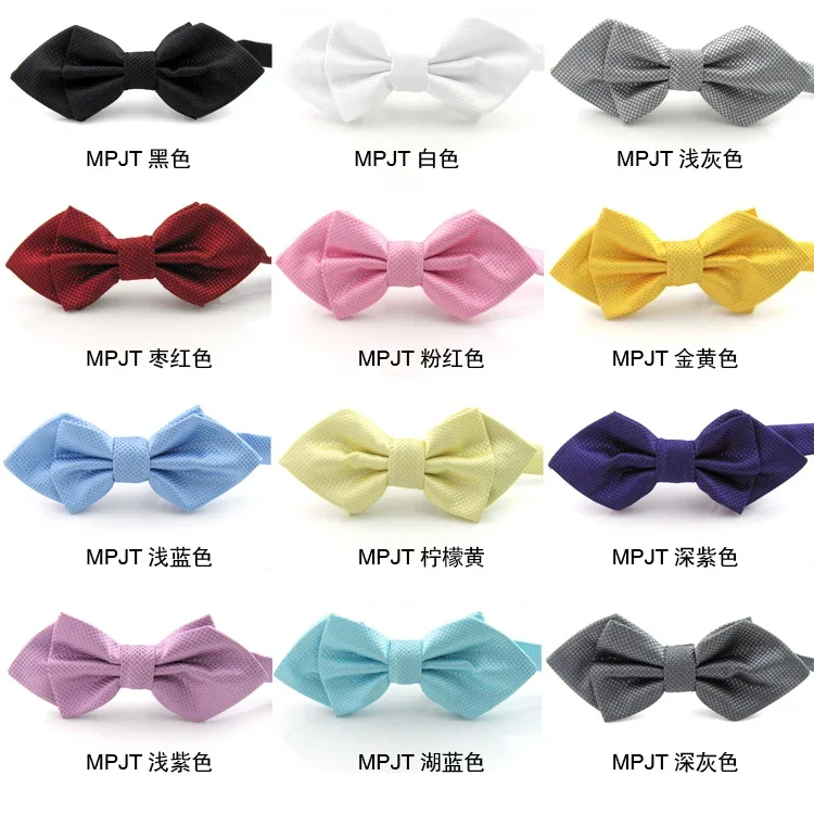 Black check pointy bow tie fashion version pointy Angle  bow tie