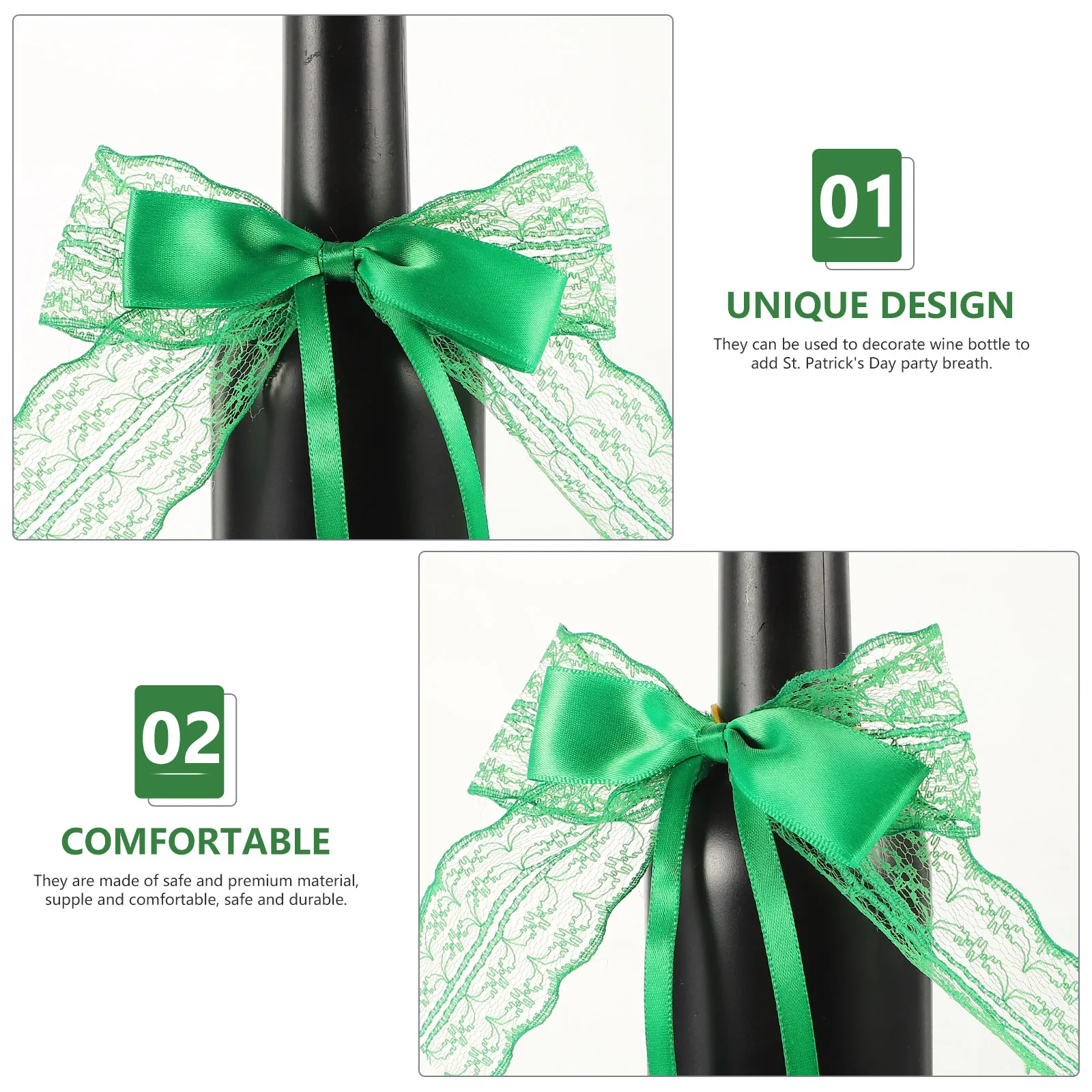 

10pcs Bottle Bow Mini Bottle Decors Decorative naments Green Gift Mini St Patrick Day Decors Party Favors Bar Tools
