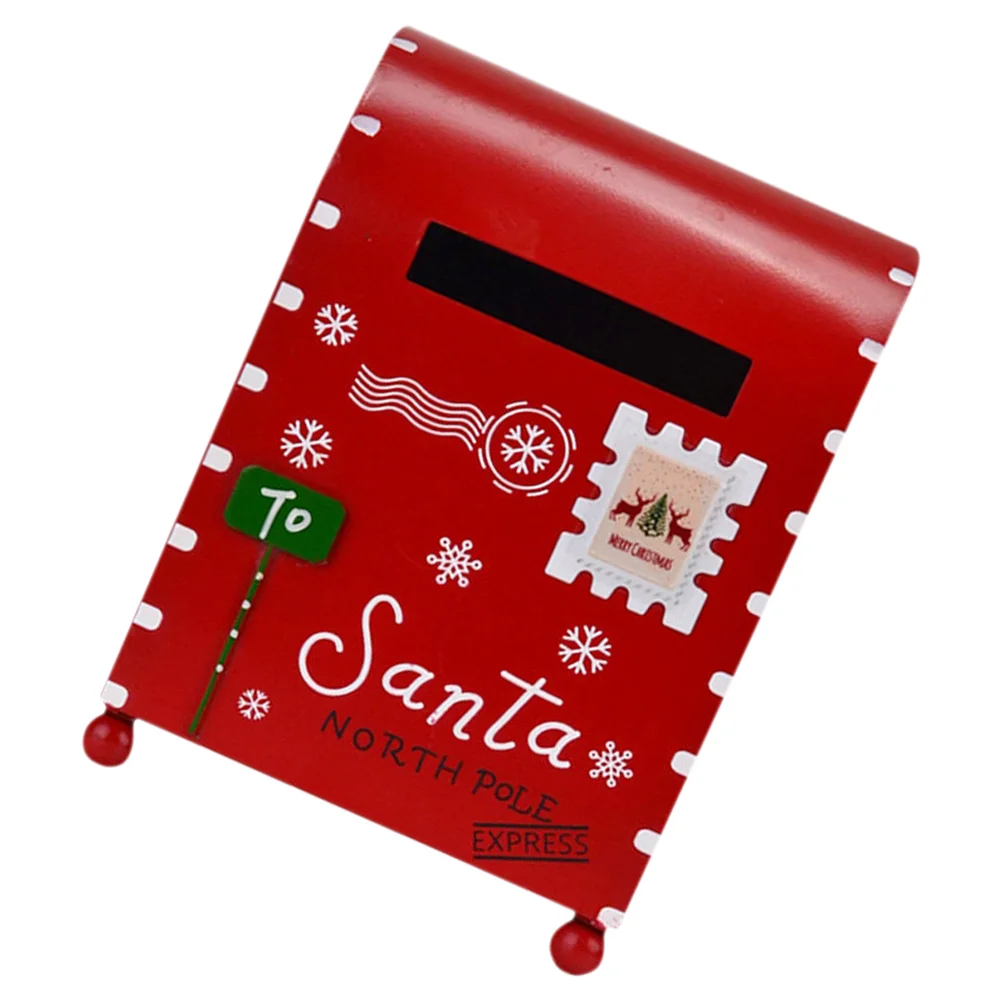 Mailbox Home Decorations Christmas Santa Mailboxes Xmas Desktop Ornament Metal Child Outdoor