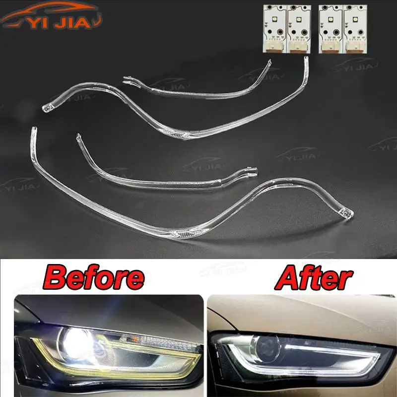 

Подходит для Audi A4L B8 PA 2013-2015, автомобильные DRL фары, направляющая пластина, дневные ходовые огни, трубка, ангельские глазки