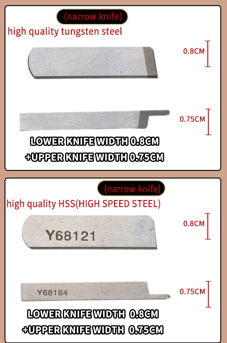 Regis High Speed Steel Tungsten Blade For YAMATO FD-62 Upper And Lower Knife 68121 68184 Wide Narrow Six Thread view 4