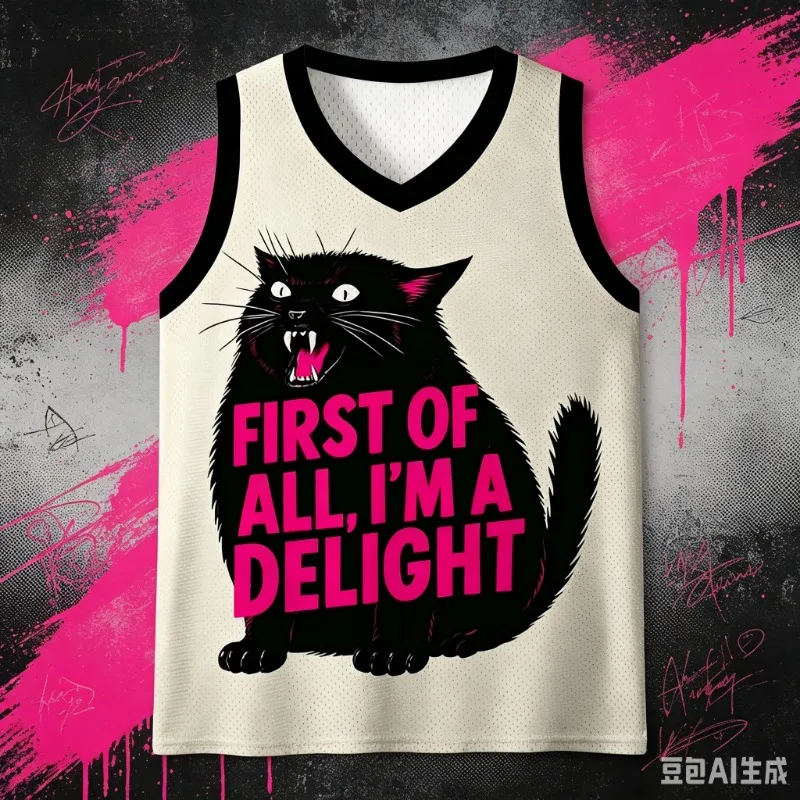 2026 New Summer Japanese Samurai Raccoon Design Lucky Peace 3D Printing Y2K V-neck Breathable Parent Child Streetwear Tank Top