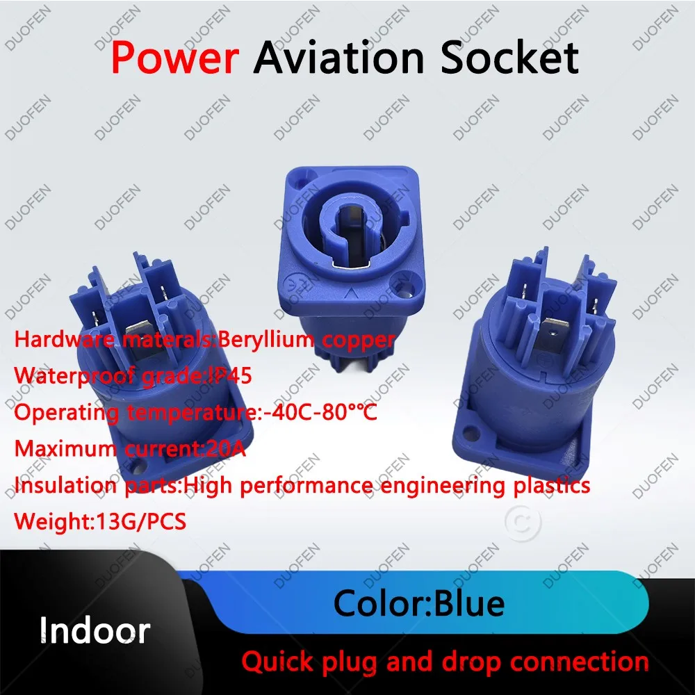 Three-core power aviation socket, 20A input,used for LED display screens