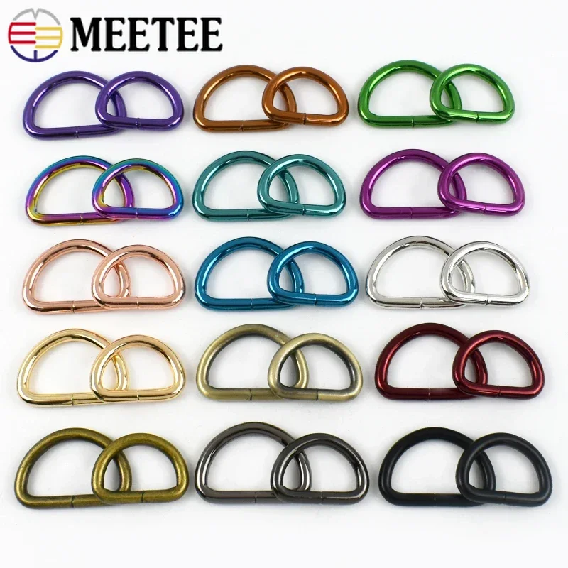 

10Pcs 20/25/32/38mm Metal D Ring Bag Strap Buckle Dog Collar Connect Clasp Webbing Belt Loop Hook DIY Leather Craft Accessories