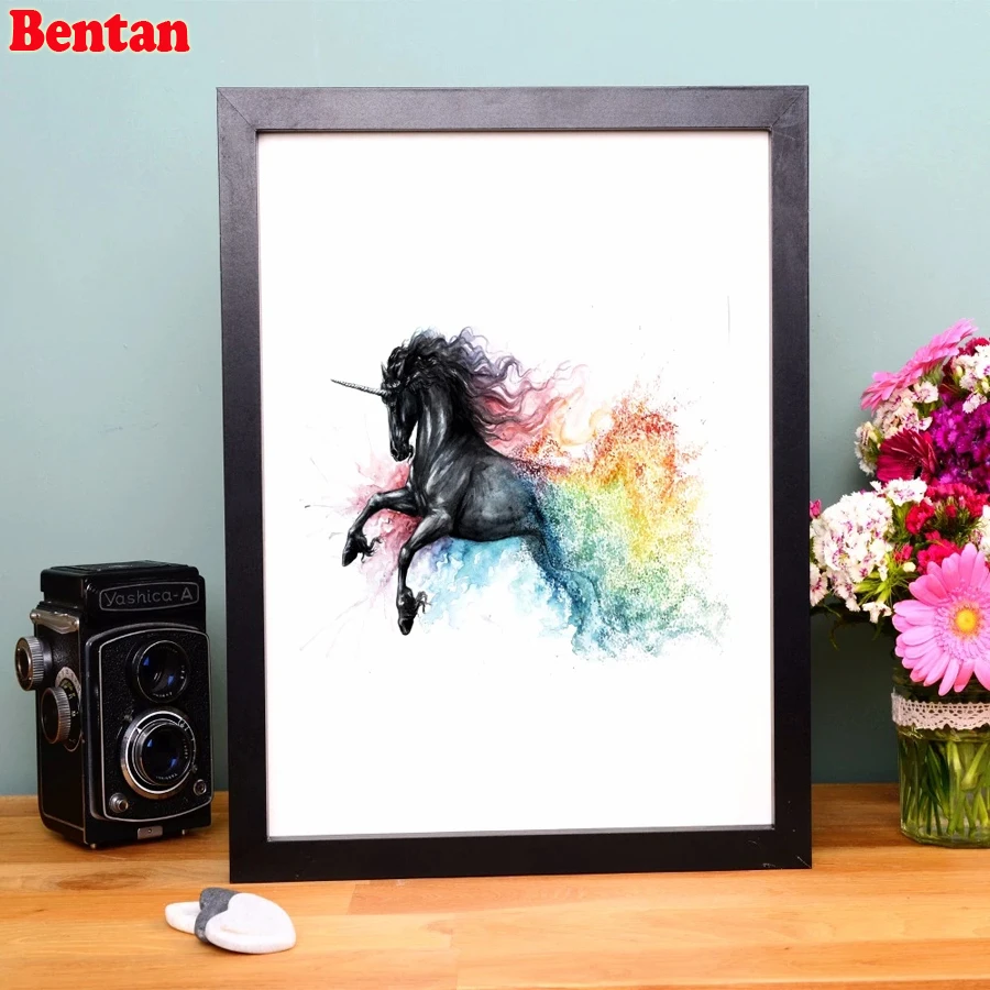 Full Square/Round Drill Round Unicorn And Horse Mosaic Diamond Embroidery Diamond Painting Cross Stitch Kits Watercolor Art