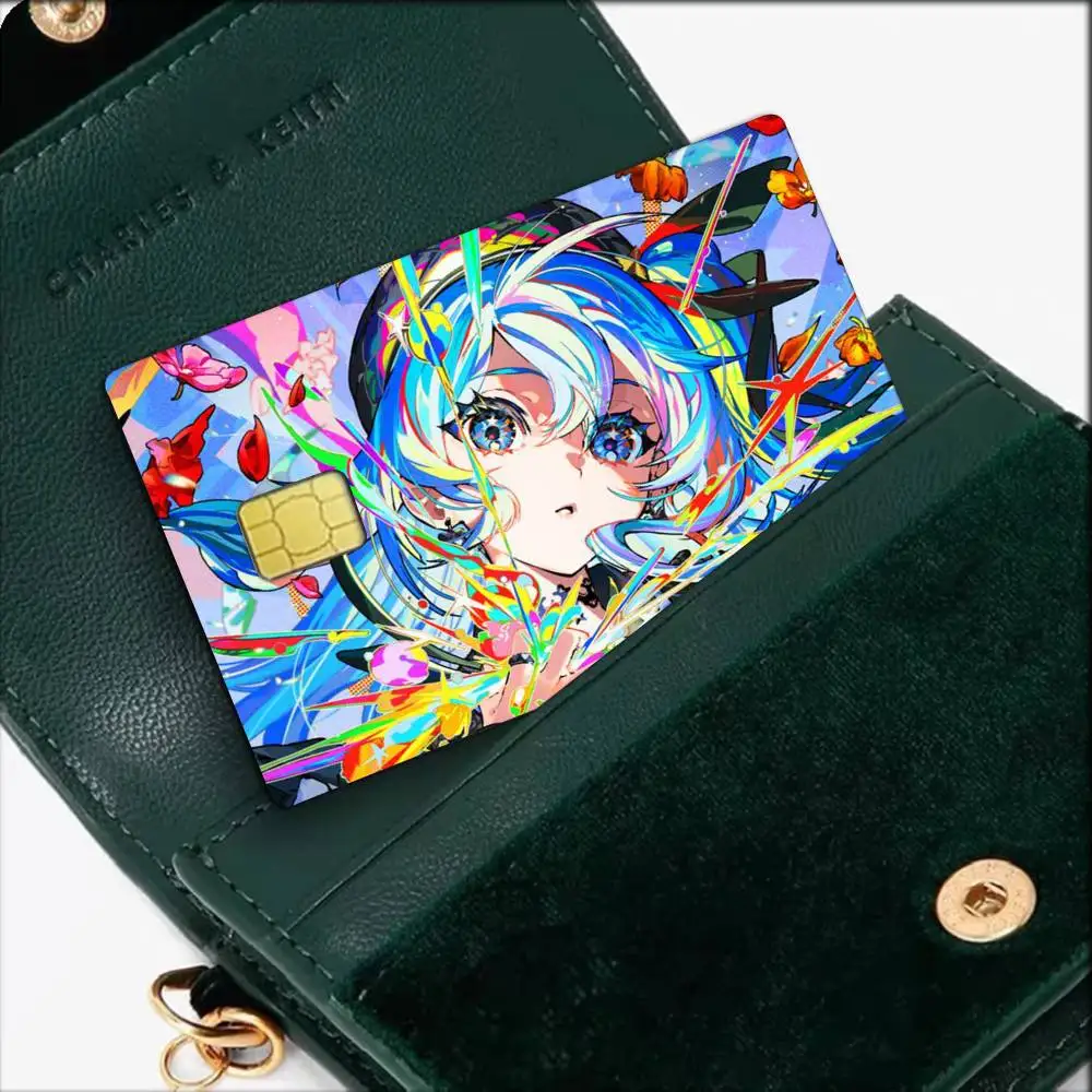 H-hoshimachi suisei  Waterproof Film Skin Cover Credit Card Stickers Debit Front Bank Bus Pass