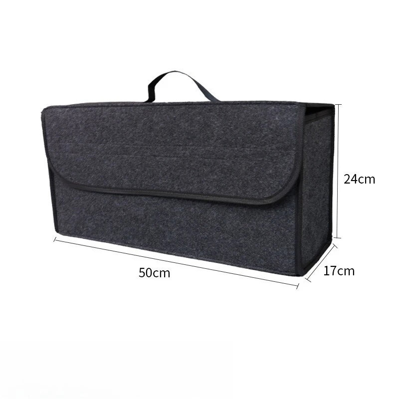 Car Trunk Felt Storage Bag Non Woven Fabric Foldable Organizer Portable Handle Wear Resistant Universal Car Tidying Storage Box