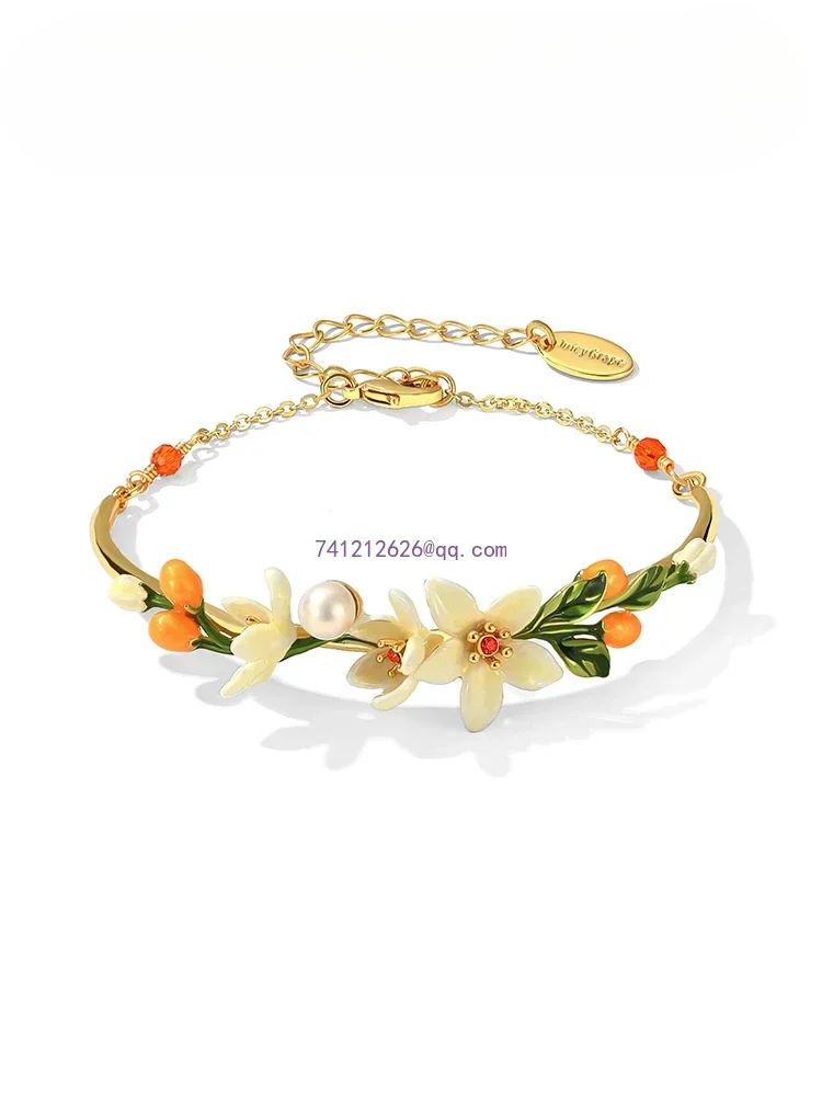 Juicy Grape Original Design Light Luxury Niche Bracelet French Orange Blossom Kumquat Bracelet Female Birthday Gift