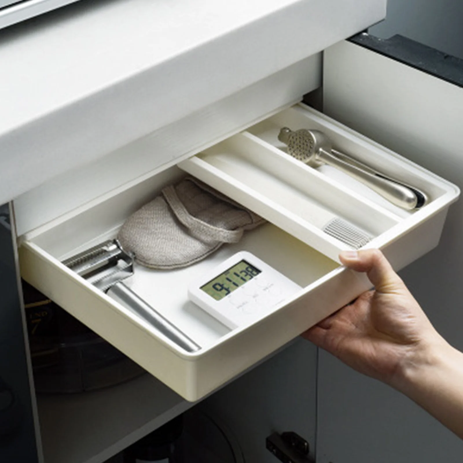 

Under Desk Drawer Stationary Container Strong Adhesive Hidden Storage For Office School Kitchen Bathroom Organizer