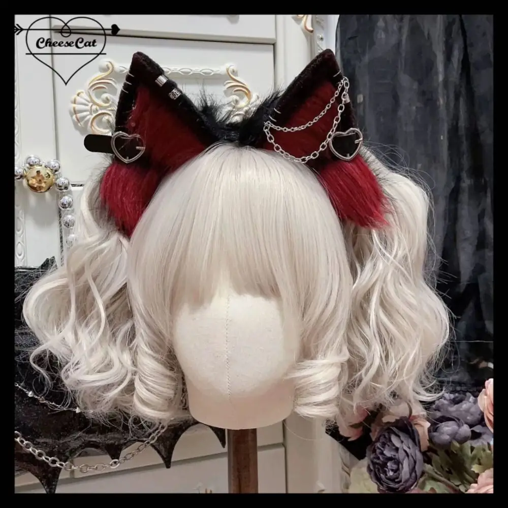 Épingle à cheveux oreilles de chat, bandeau de cheveux Lolita, ceinture, coiffure, bandeau en peluche, accessoires pour cheveux, Costume de Cosplay d'halloween