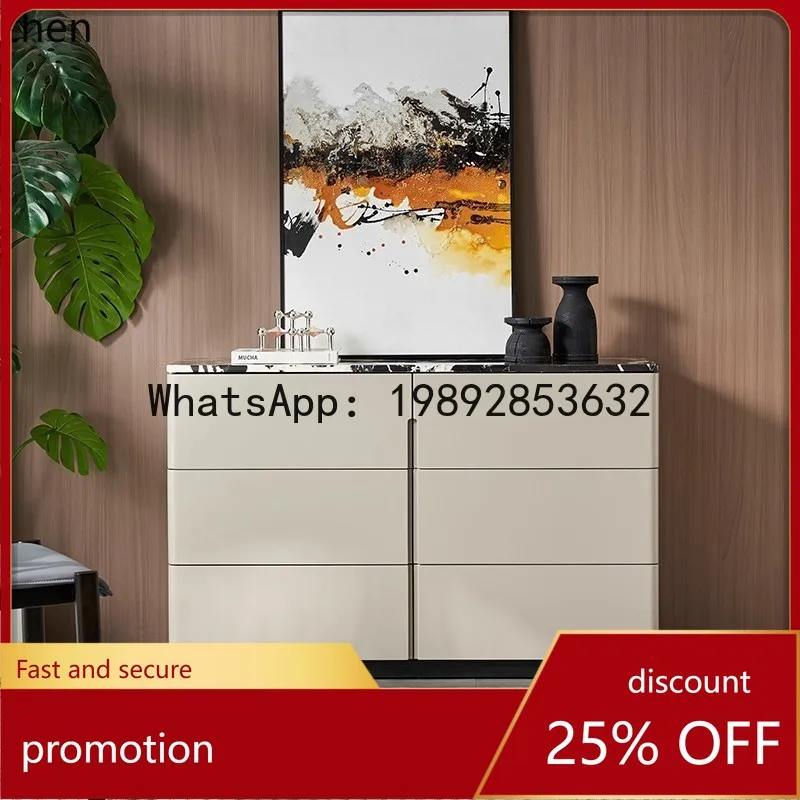 

YFY Minimalist Sideboard Natural Marble High-end Villa Chest of Drawers Bedroom Storage Cabinet