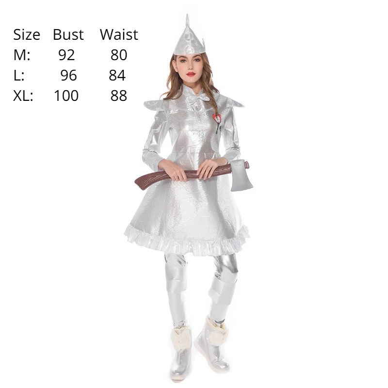 Halloween Tin Man Costume for Men Kids Adult Parent-Child Role Play Carnival Party Tinman Outfit Cosplay Fancy Dress Up