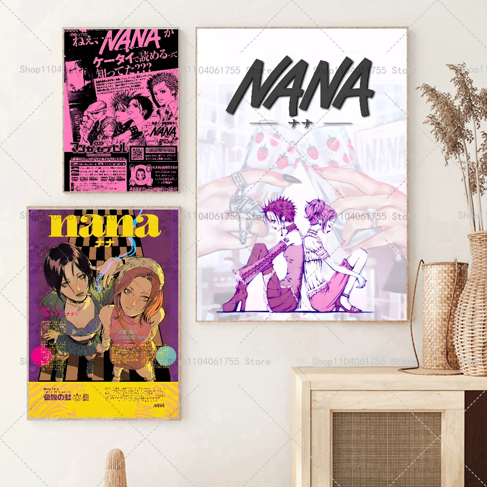 1PC Japanese Classic Anime NANA Poster Self-adhesive Art Waterproof Paper Sticker Coffee House Bar Room Wall Decor