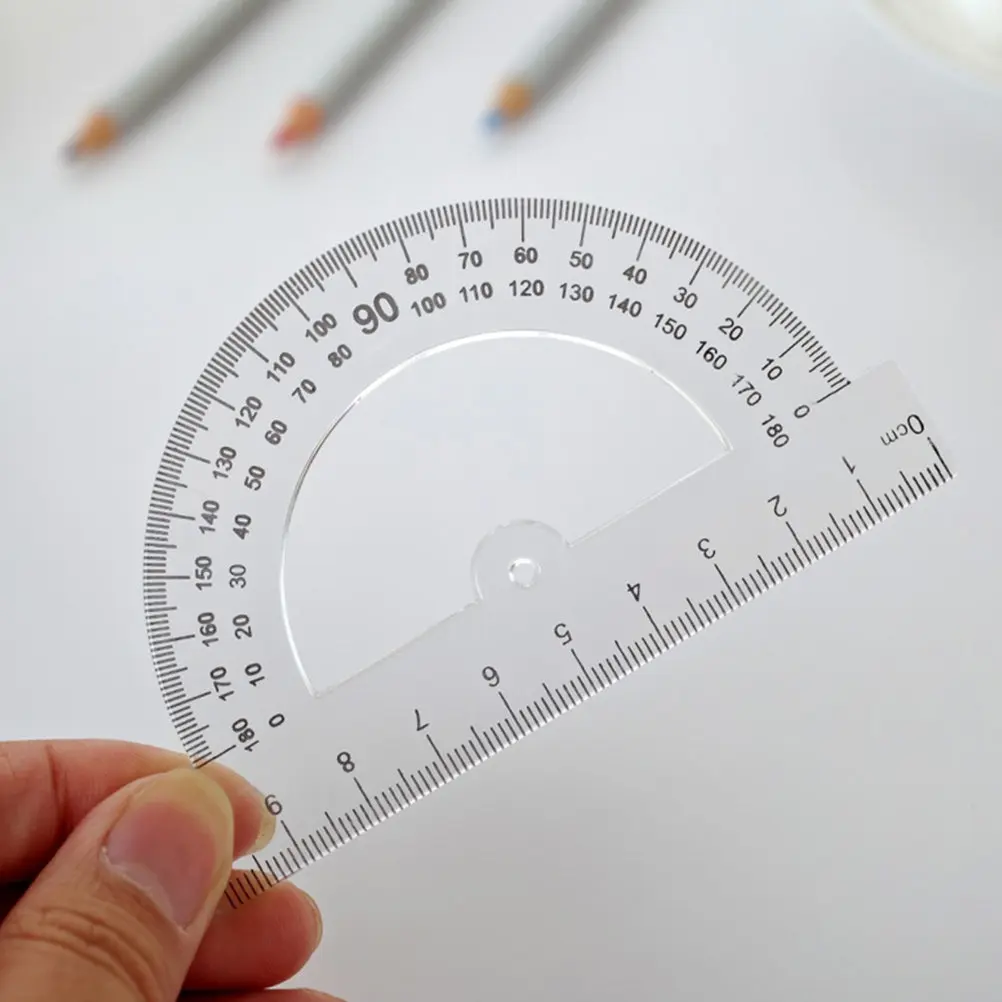 30Pcs Clear Plastic Protractor 180 Degree Math Protractor for Students Teachers Architects Engineers Drawing Drafting Measuring