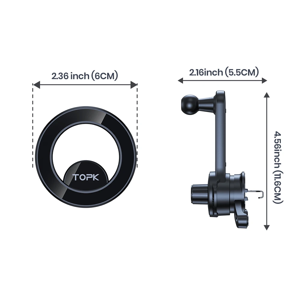 TOPK Stärkster Magnet-Autohalter für Handys, Lüftungsschlitz-Halterung, Universell Mag-Safe für Alle iPhone-Handys – Detail 10