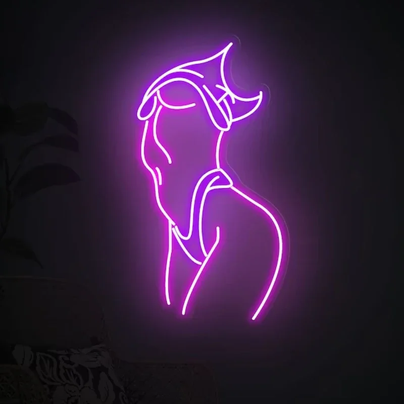 Meisje Lichaam Neon Teken Custom Neon Led Licht Nachtlamp Voor Kinderen Naar De Kamer Verjaardagscadeau Decor Romantisch Roze Neon Ontwerp