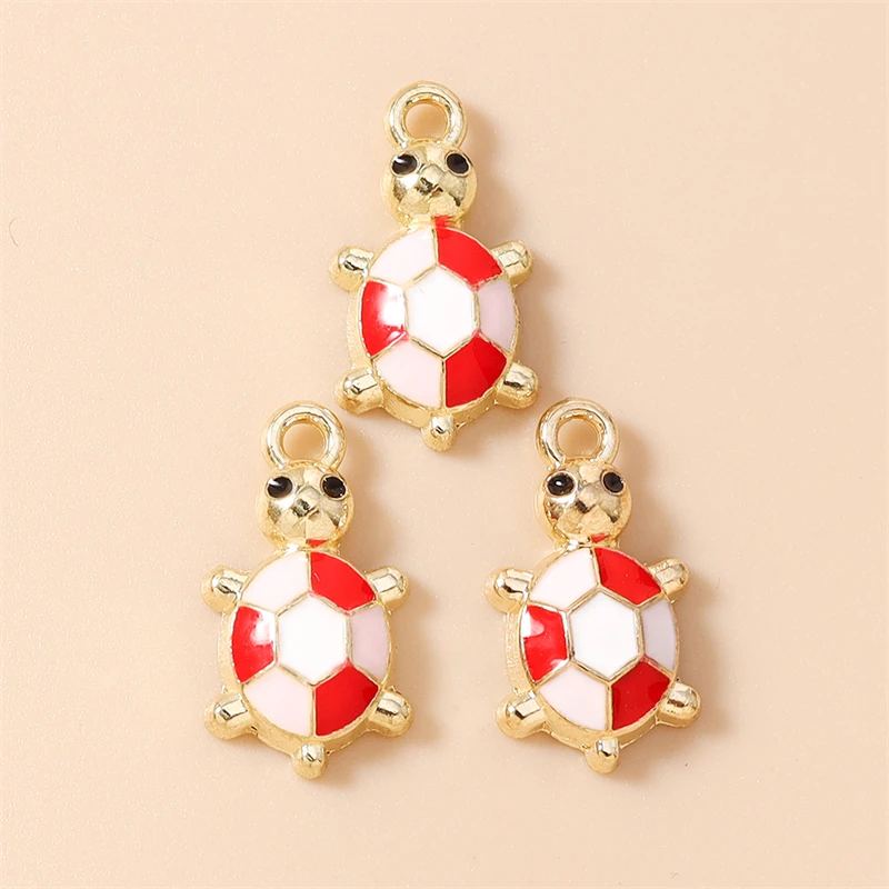20 Stück 10 x 18 mm Cartoon-Anhänger mit bunten Emaille-Tiermotiven, Schildkröten-Anhänger für die Schmuckherstellung, Halsketten, Ohrringe, DIY-Bastelzubehör – Detail 9