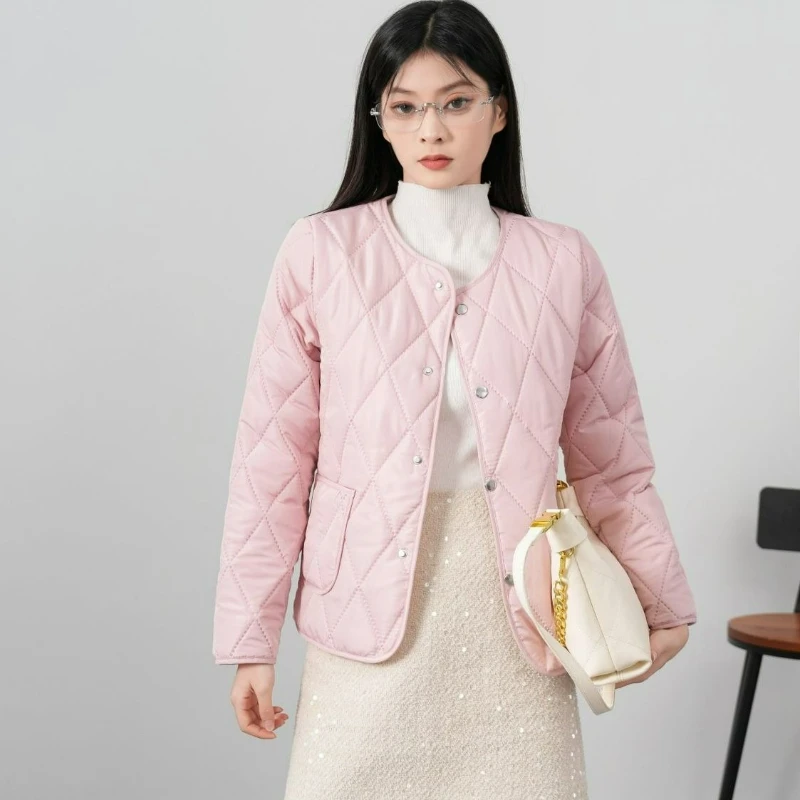 

Autumn New Fashionable Inner Liner Cotton-padded Outerwear for Women Solid-color Diamond-patterned Slimming Cotton-padded Jacket
