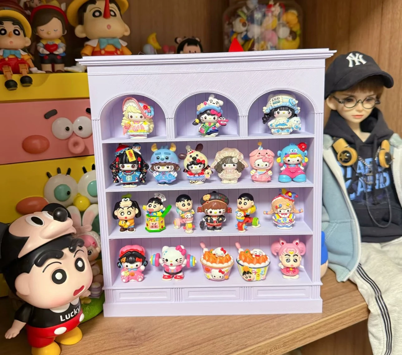 

3D Printed Arch Bookelf Storage Cabinet PU Toy Display Stand Food Toy Storage Case Dollhouse ature Display Organizer