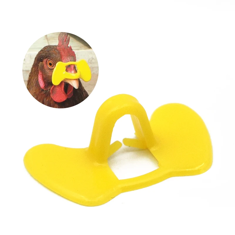 50Pcs Plastic No bolt Chicken Glasses Yellow Anti-pecking Glasses Pheasant Chick Poultry Protection Supplies Equipments