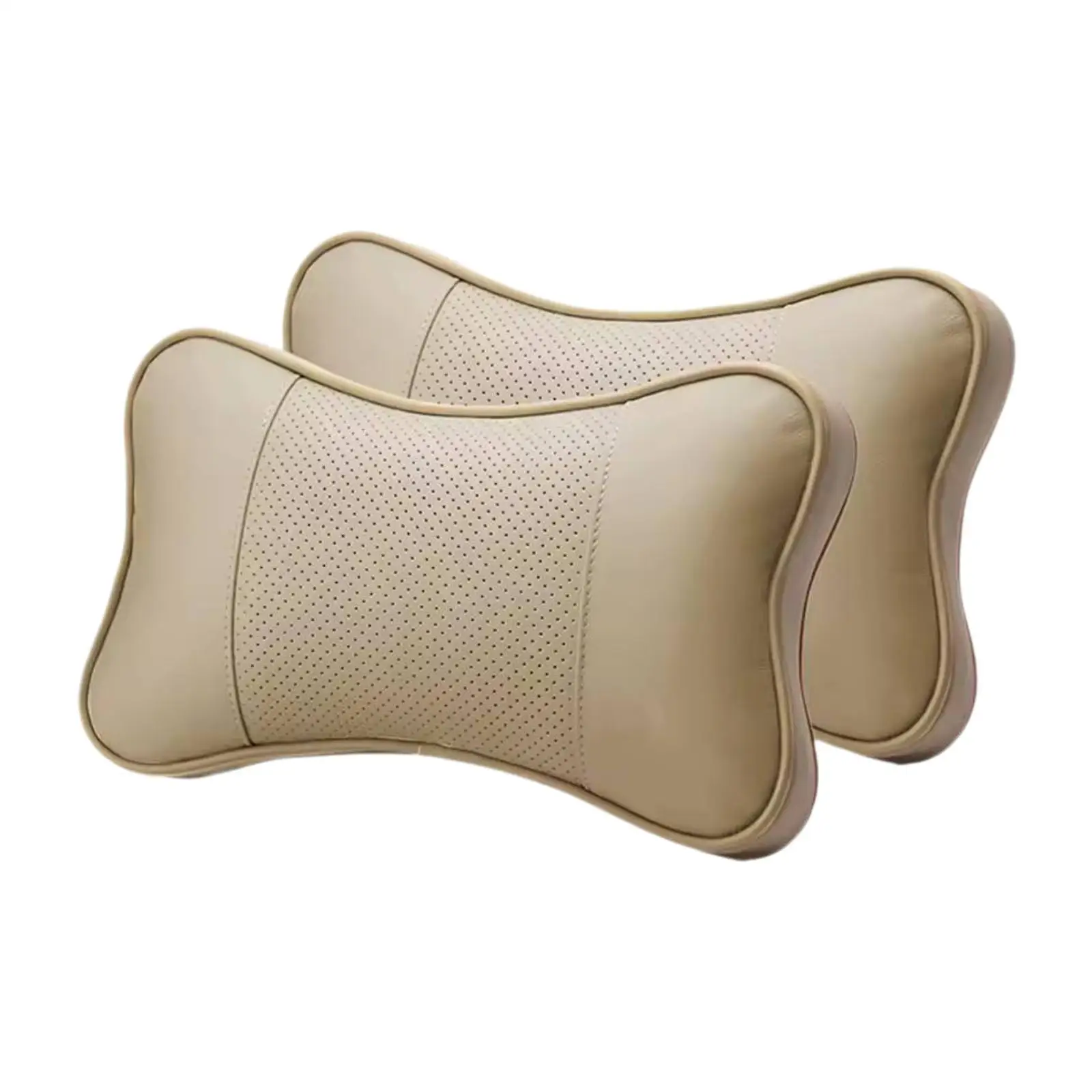 2 Pieces Car Neck Pillow Neck Rest Removable Cover Auto Accessories Car Seat Neck Pillow Easy to Install Breathable PU Leather