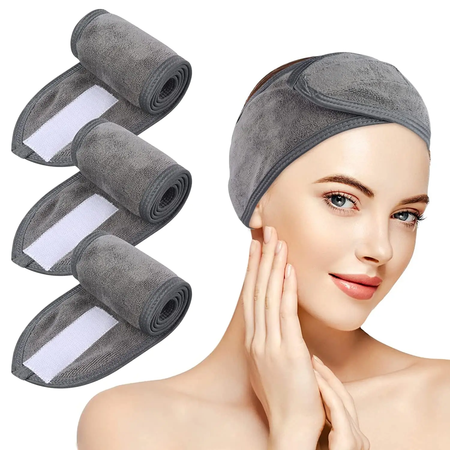 

Adjustable Makeup Spa Headband Hair Accessorie Bath Shower Wash Face For Yoga Sports Women Girl 9cmx64cm 3 Pack Free Shipping