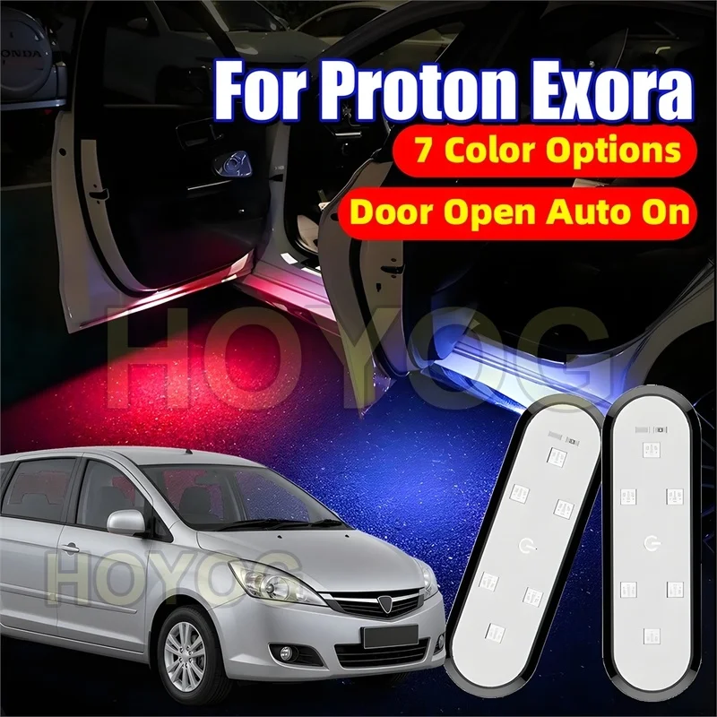 Fit for Proton Exora 2009-2026 USB Rechargeable Wireless 6-LED Car Door Warning Light with a Magnetic Sensor