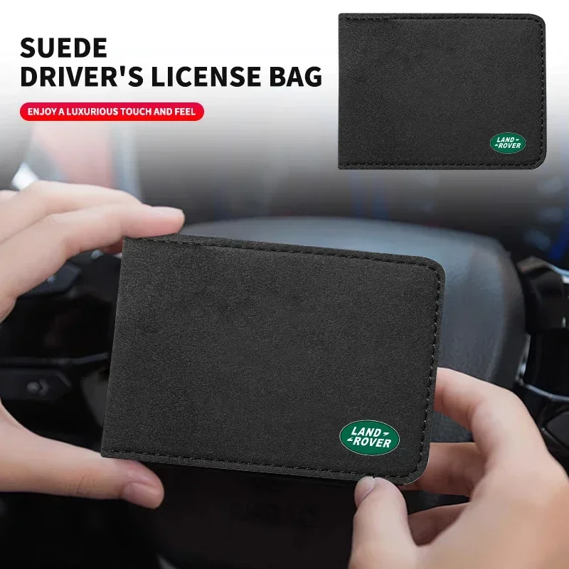 Car Suede Leather Portable storage box driver's license ID d storage bag For Land Rover Range Rover Evoque Velar Defender