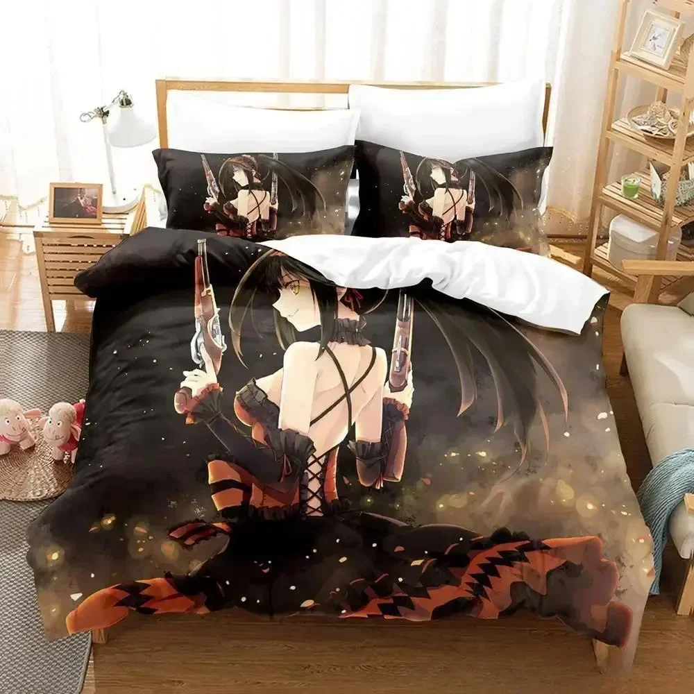 New Date A Live Tokisaki Kurumi Bedding Set Single Twin Full Queen King Size Bed Set Aldult Kid Bedroom Duvet cover Sets Anime