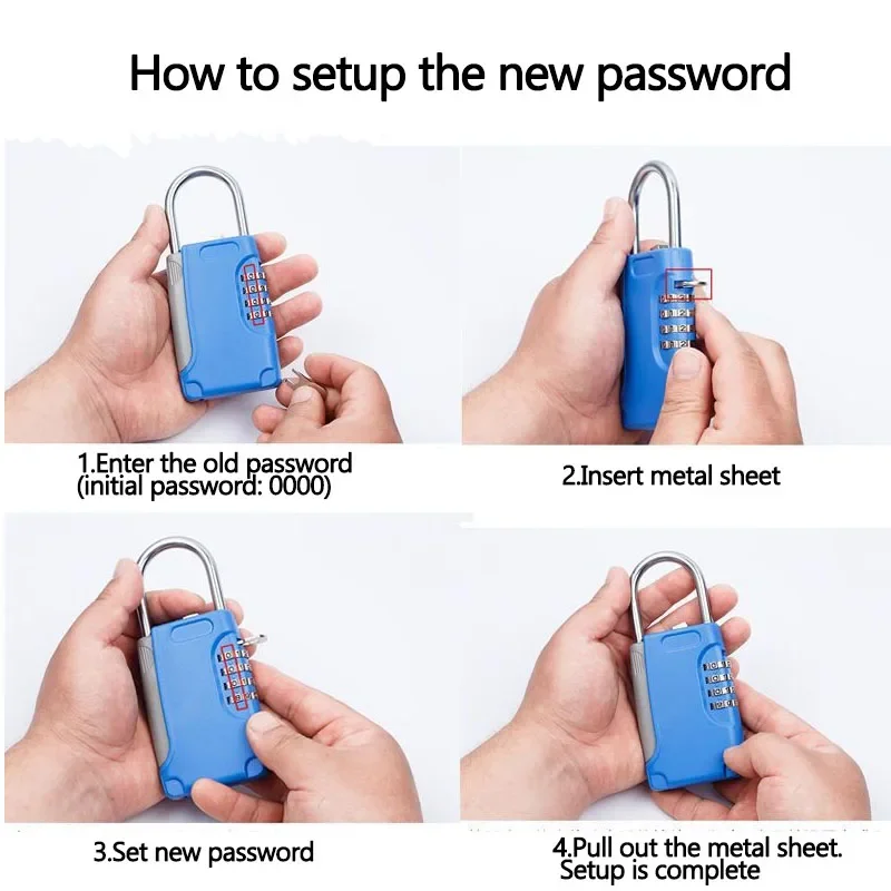 Private Hidden Key Safe Box 4-Digital Password Combination Lock With Hook Mini Metal Secret Box For Home Villa Caravan