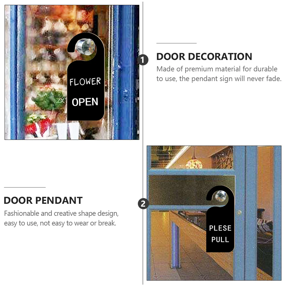 

6Pcs Premium Wood Door Hanging Signs Natural Wood Pendant Creative Shape for Front Door Shop Party Decoration