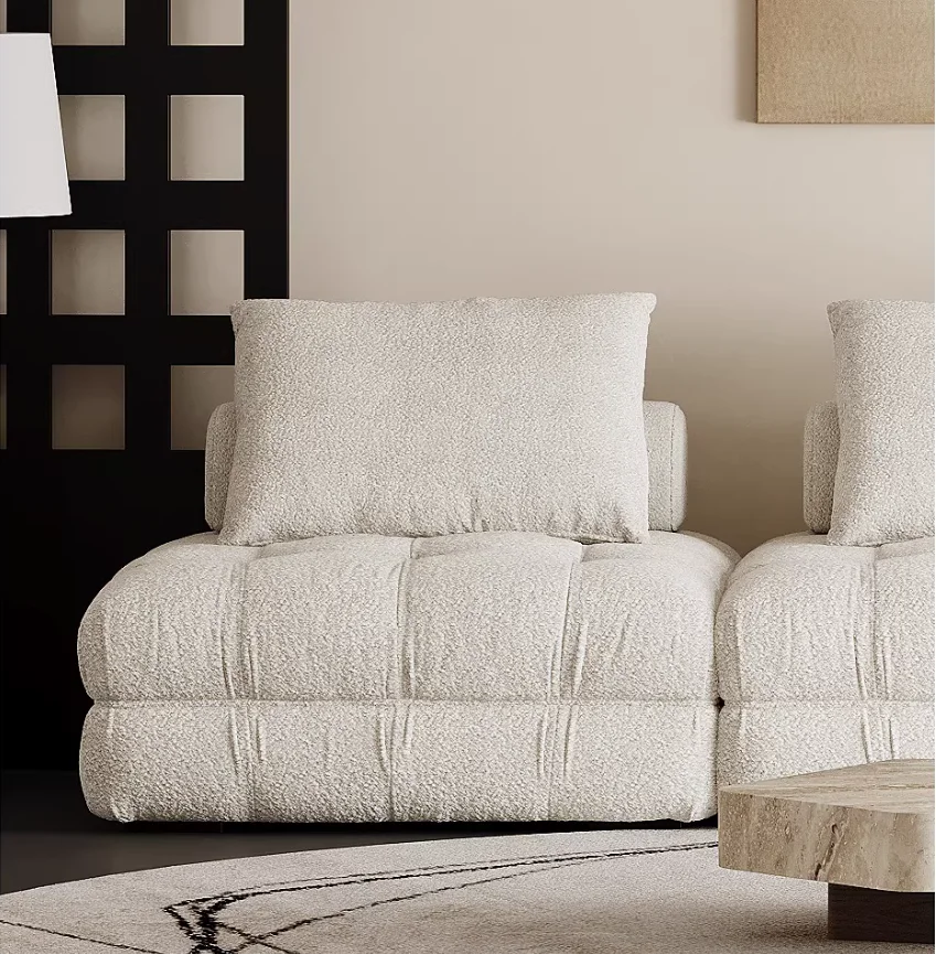 

# Sofa Set Designer Tofu Block Fabric Sofa Small Living Rooms