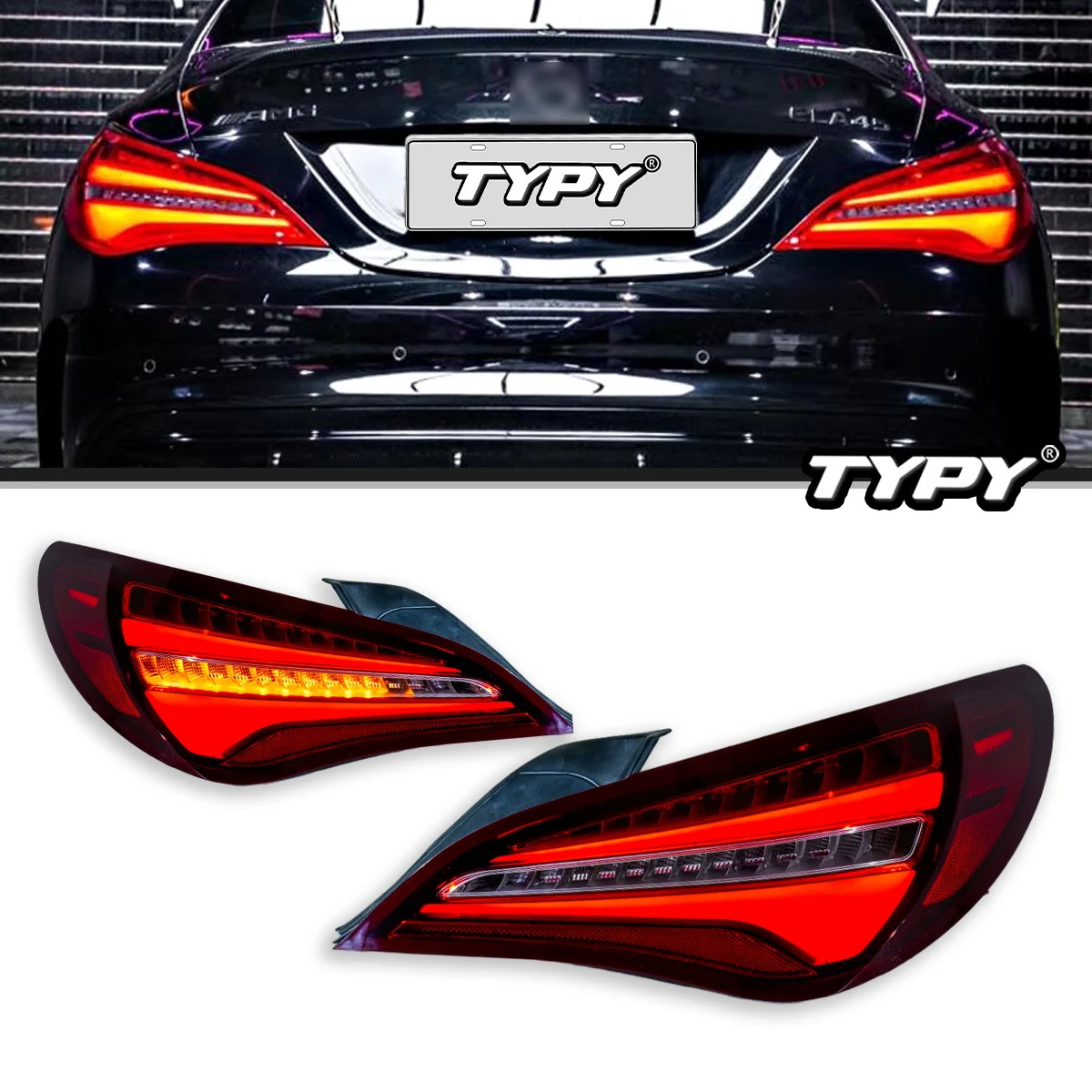 

TYPY Car Lights For Mercedes-Benz CLA W117 Tail Lights 2014-2019 LED Taillight Turn Signal DRL Rear Lamp Dynamic Rear Lamps