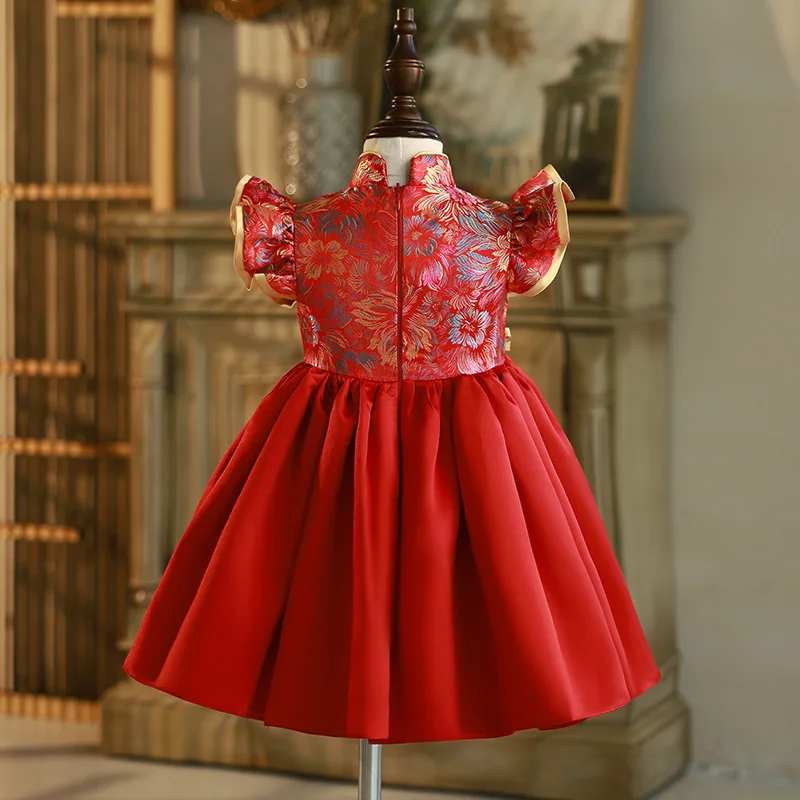 Cute Girls Birthday Baptism Princess Ball Gown Children Fashion Wedding Party Performance Dress y1558
