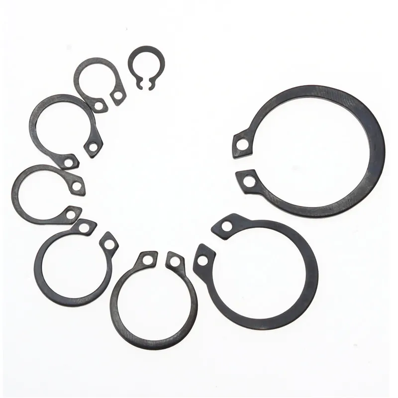 160pcs M6-M25 Carbon Steel Black Shaft C Type External Circlip Washer Bearing Retaining Clip Snap Rings Set