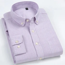 Hochwertige Plus Size 8x Baumwolle Oxford Langarm hemden für Männer Slim Fit formelle schlichte Hemd weiche weiße Büro kleidung