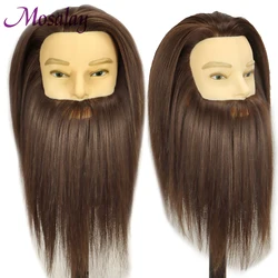 Male Mannequin Head With 100% Synthetic Hair For Practice Hairdresser Cosmetology Training Doll Head For Hair Styling