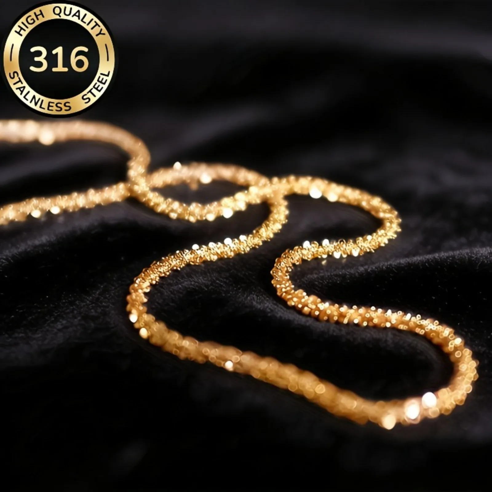 Hochwertige Blumen-Halskette aus 316 Edelstahl, 18 Karat vergoldete glitzernde Halskette | Tägliches Zubehör | Geschenke zum Valentinstag