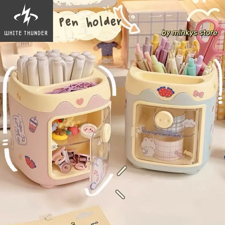 

Kawaii Piggy Storage Box Pen Holder Bedroom Washroom Organizer Box School Office Stationery